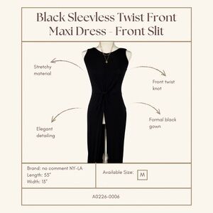 Black Sleeveless Twist Front Maxi Dress/Shirt – Size Medium